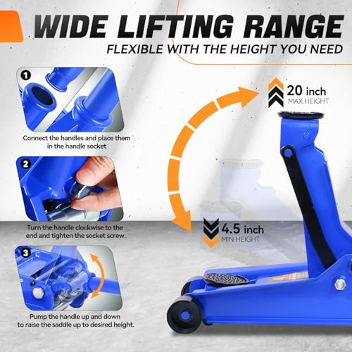 4 Ton Low Profile Steel Hydraulic Floor Jack G711127