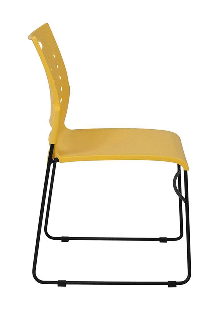 White Sled Base Stack Chair with Air-Vent Back C222