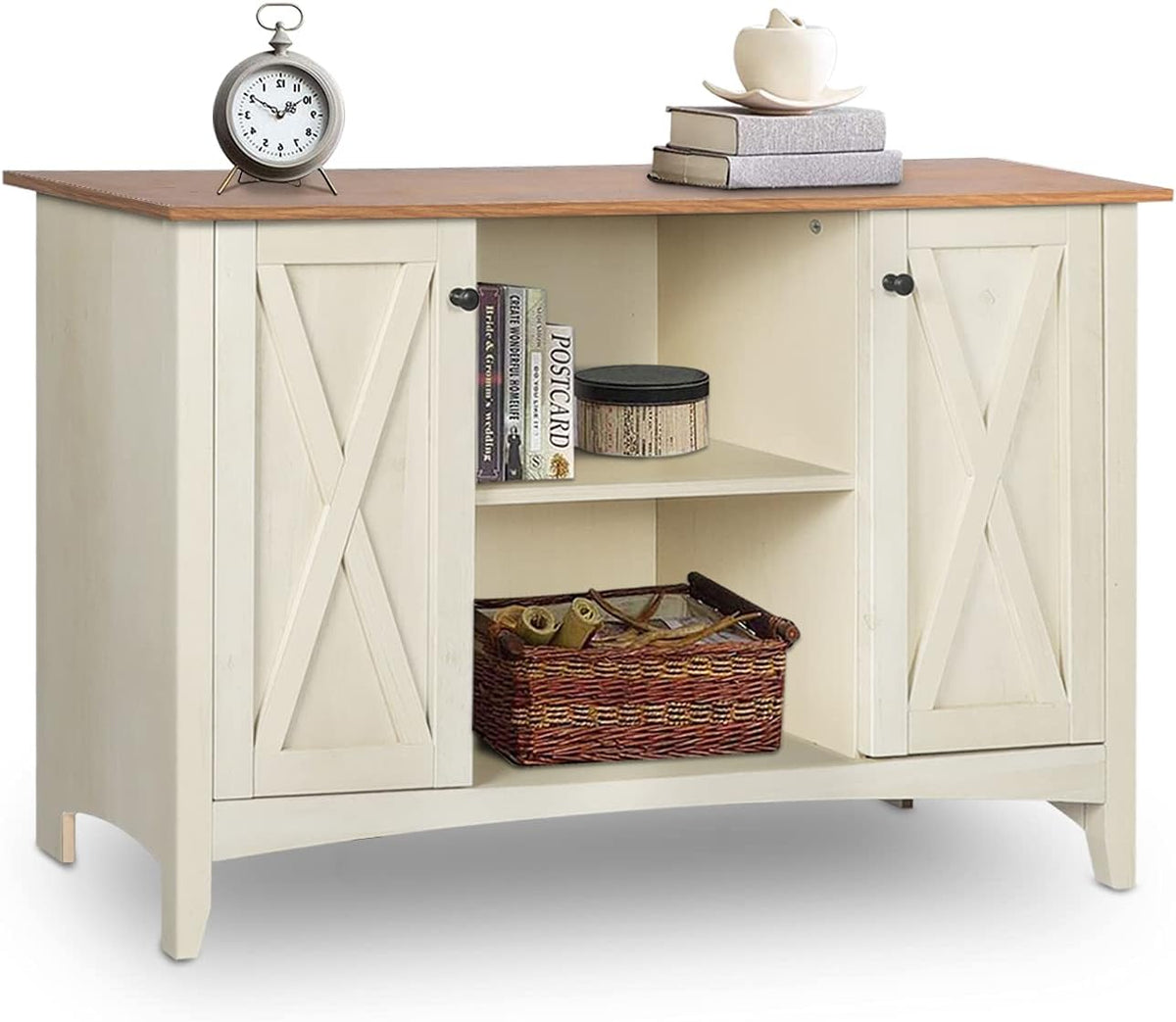 Brown Accent Cabinet with Doors and Adjustable Shelves Y50933