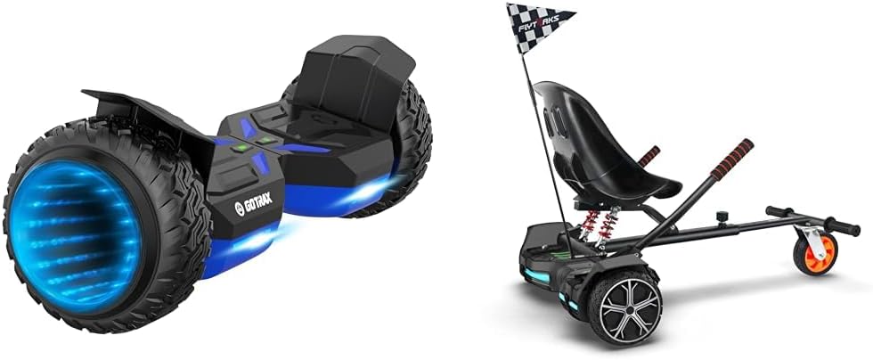 8.5" Offroad Tires Hoverboard Bundle with Music Speaker and Go Kart Attachment U65388