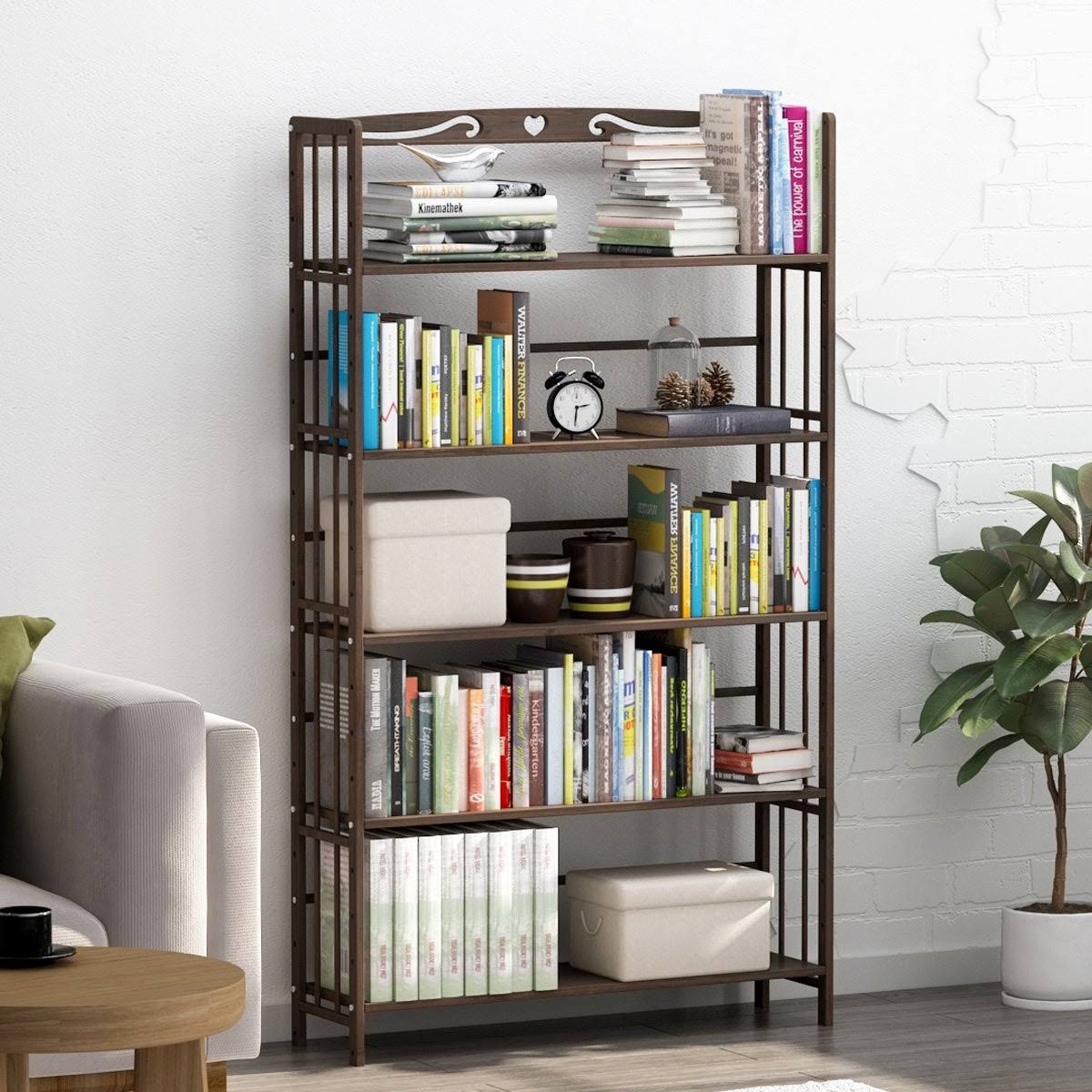 5 Shelf Solid Wood Bookshelf P5917