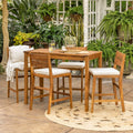 Brown 5-Piece Acacia Counter Height Dining Group N5362