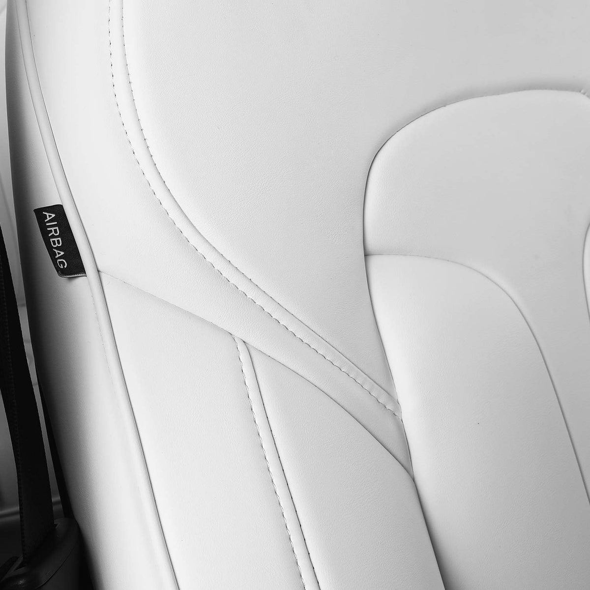 White Nappa Leather Car Seat Covers Q704