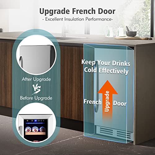 35L 250 Counts Electric Cigar Humidor Cabinet with Digital LED Screen V72225