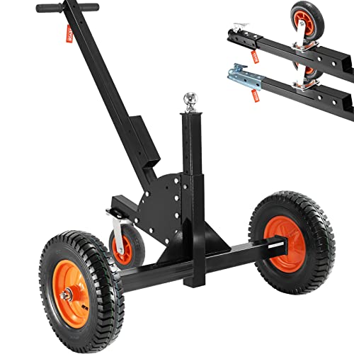 Adjustable Trailer Dolly with 1-7/8'' Hitch Ball & 10'' Solid Tires, 16''-24'' Adjustable Height, 600lbs Tongue Weight Capacity F3554