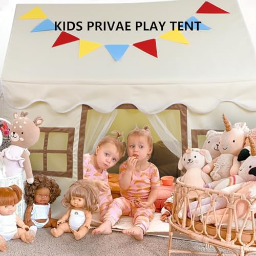 Kids Play Tent with Floor, Star Light, Large Playhouse, Castle Play Tent S712403