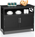Brown Buffet Cabinet with Open Shelf R738297