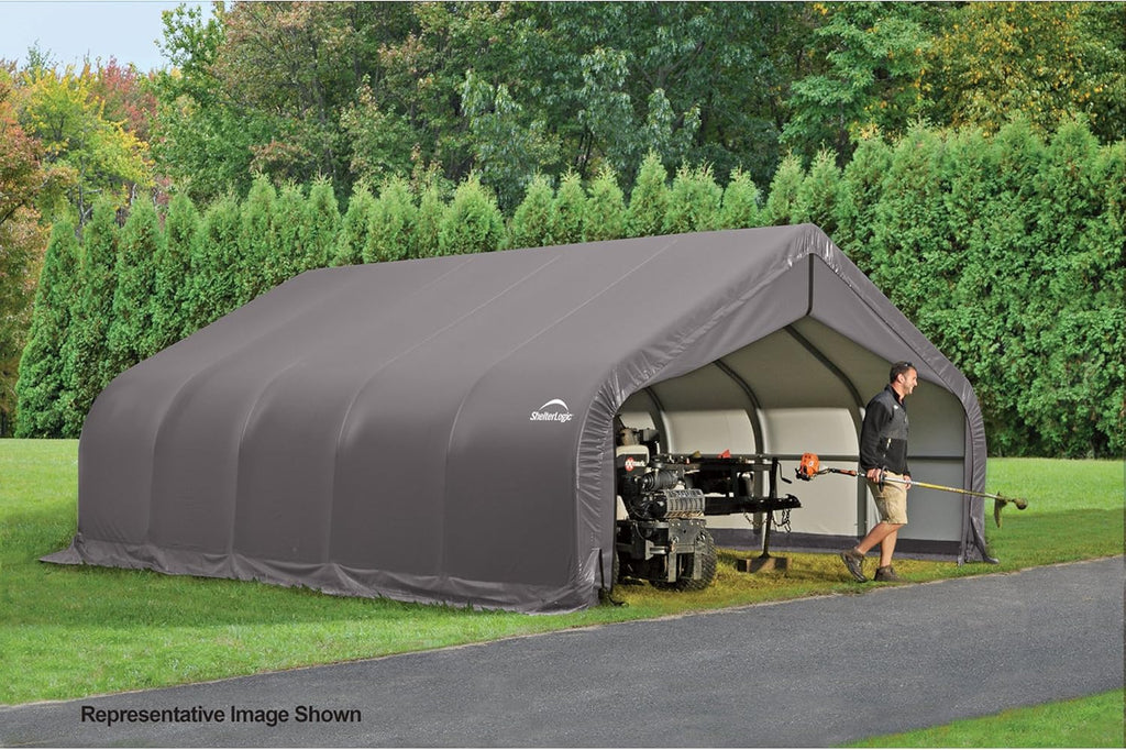 Grey 18'x28'x12' Peak Style Shelter G2164