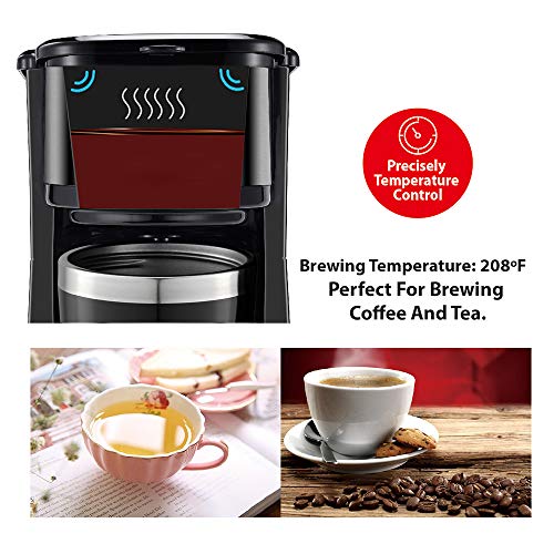 Black Single Serve Coffee Maker with Programmable Timer and LCD Display I241544