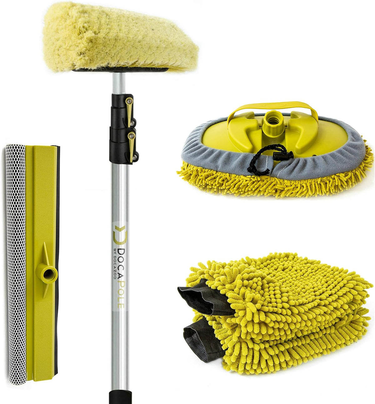 Car Cleaning Kit with Soft Car Wash Brush, Squeegee, Mitt, Microfiber Cleaning Head & Extension Pole G587211