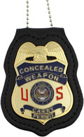 Metal Concealed Weapon Carry Permit Badge & Leather Holder N103818