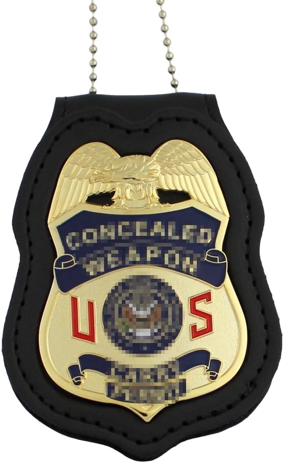Metal Concealed Weapon Carry Permit Badge & Leather Holder N103818