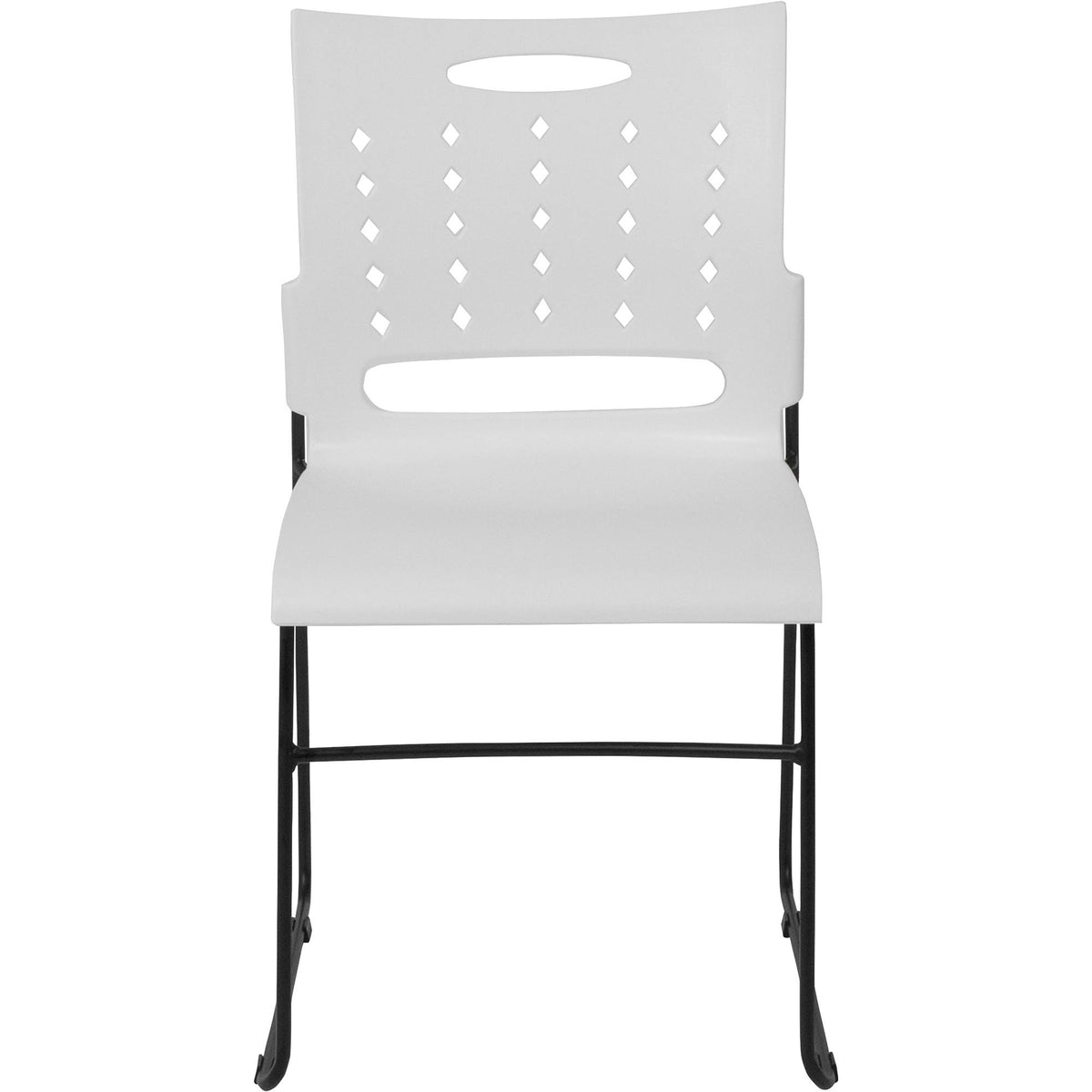 White Sled Base Stack Chair with Air-Vent Back C222