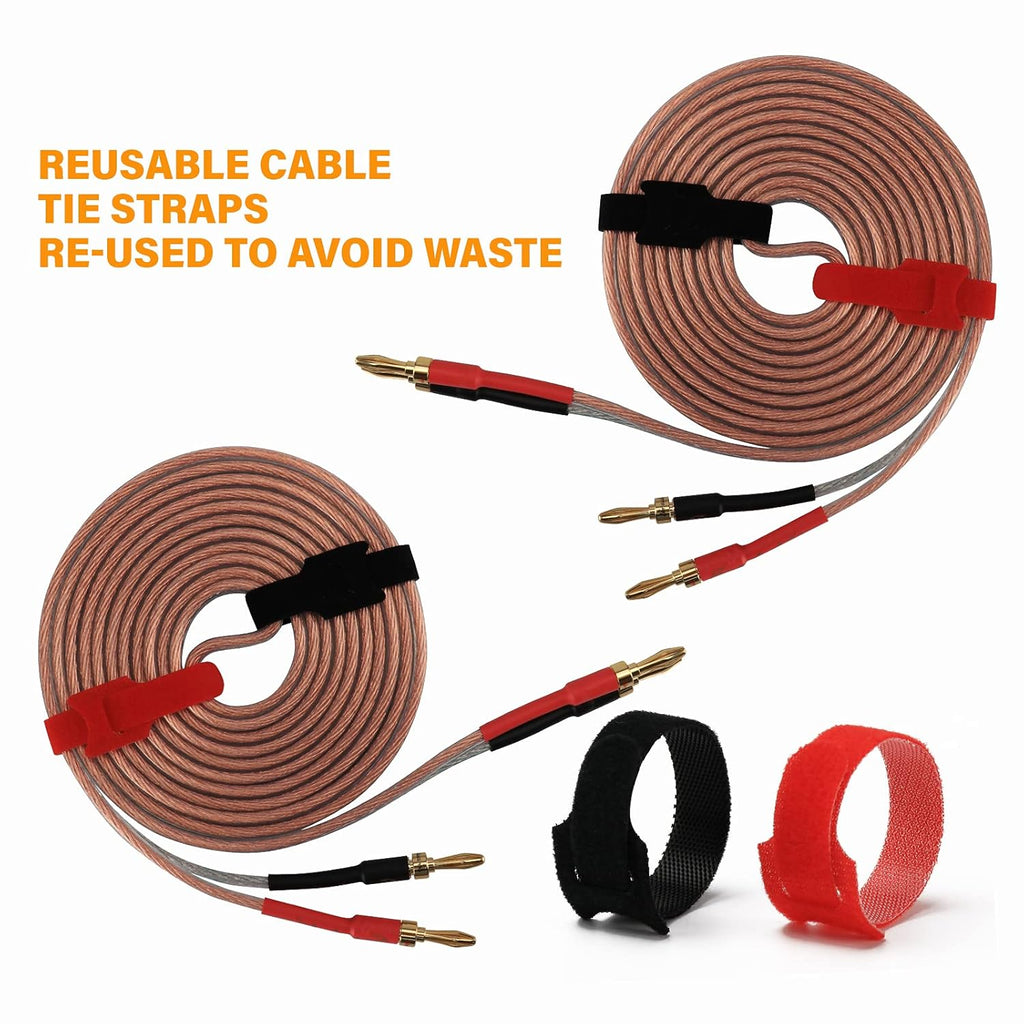 13AWG Oxygen-Free Copper Speaker Cables with Banana Plug Tips V3729