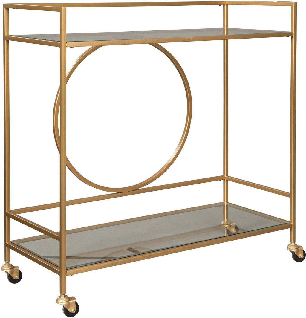 Antique Gold Finish Bar Cart K2303