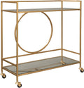 Antique Gold Finish Bar Cart K2303