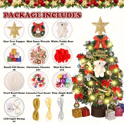 12 Inch Mini Artificial Christmas Tree with Light Y44818