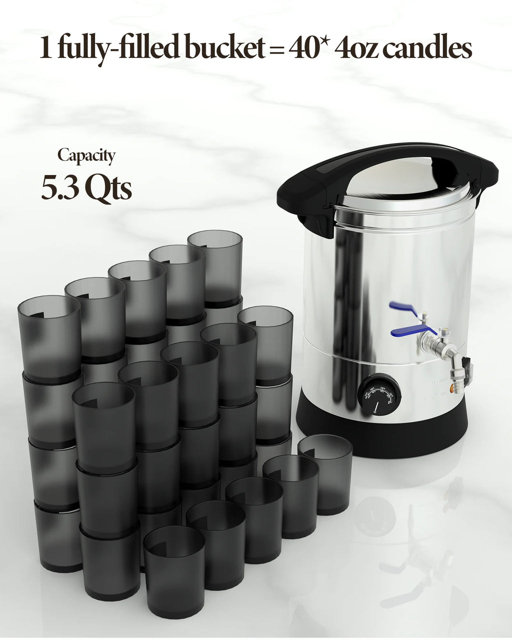5 Qts Electric Wax Melter with Temp Control and Pour Spout V48475