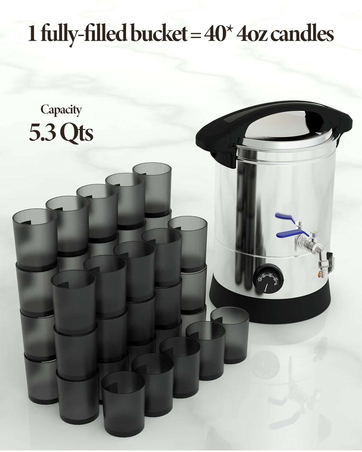 5 Qts Electric Wax Melter with Temp Control and Pour Spout V48475