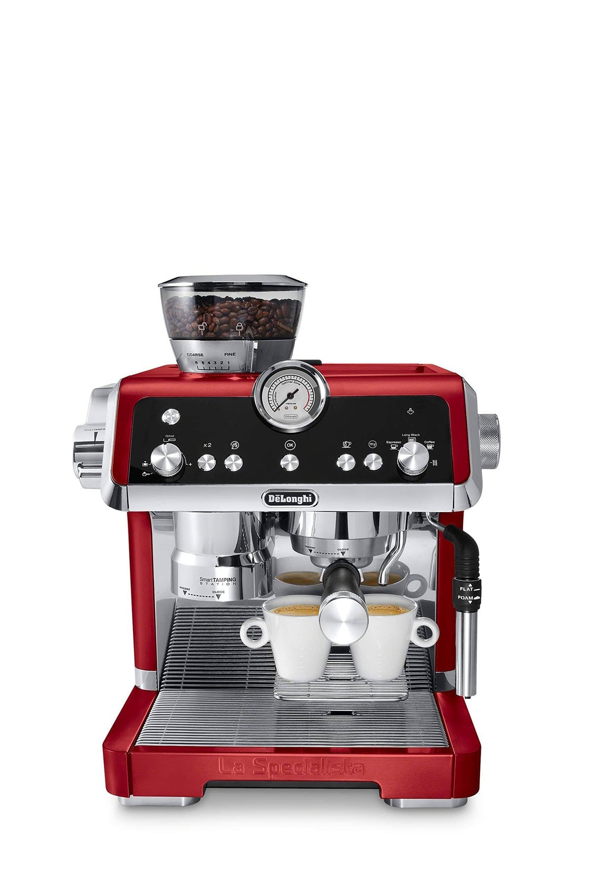 Red Espresso Machine with Dual Heating System J332