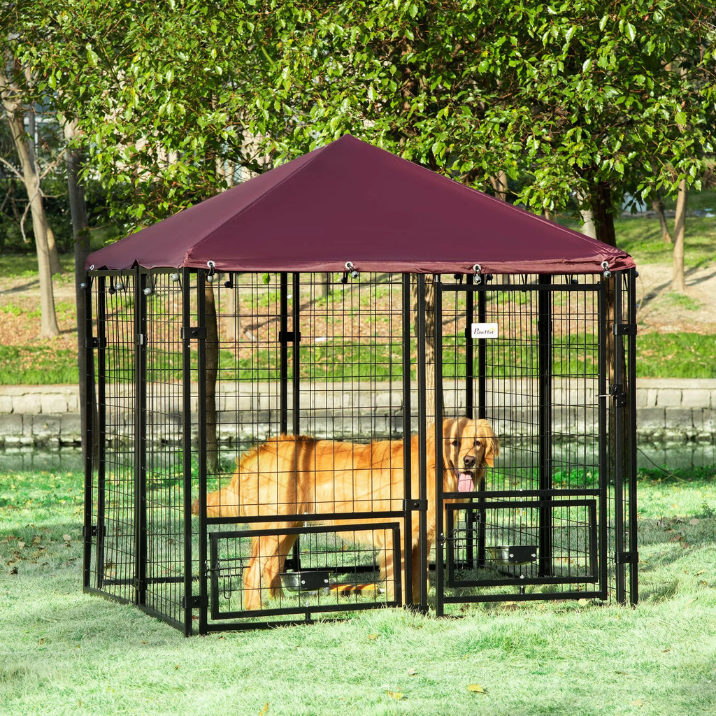 5' x 5' x 5' Outdoor Dog Kennel with Canopy U81434
