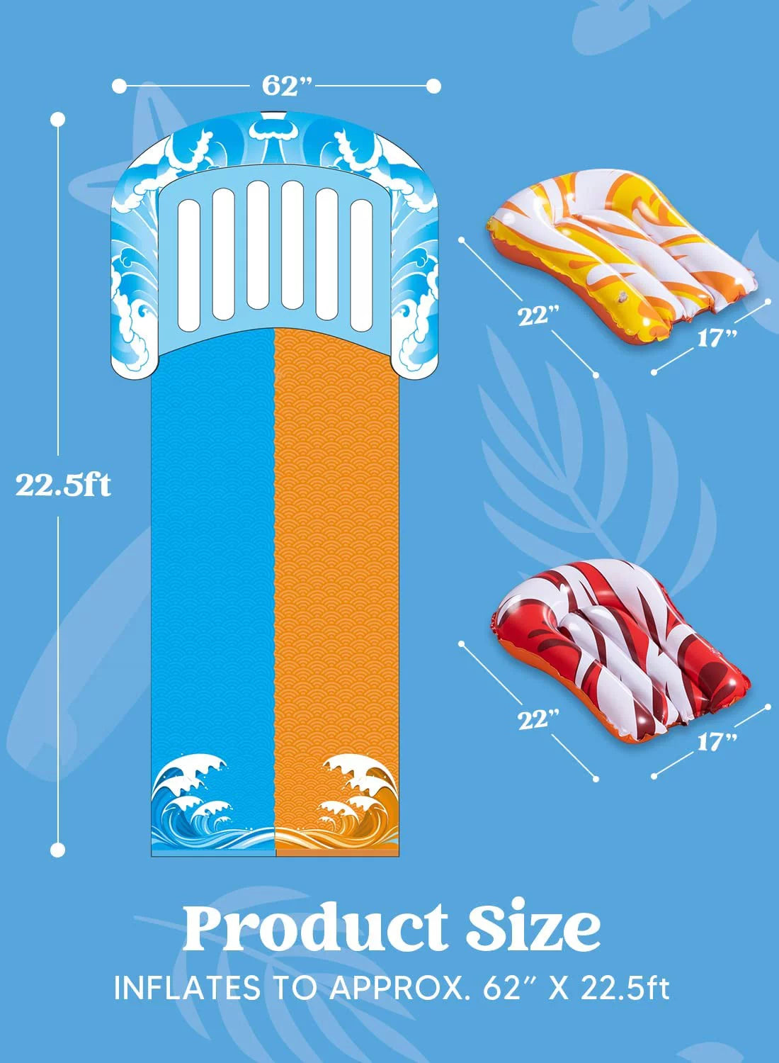 22.5ft Water Slide and 2 Bodyboards with Sprinkler O852623