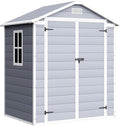 6x4 FT Waterproof Plastic Resin Storage Shed with Lockable Door C7597
