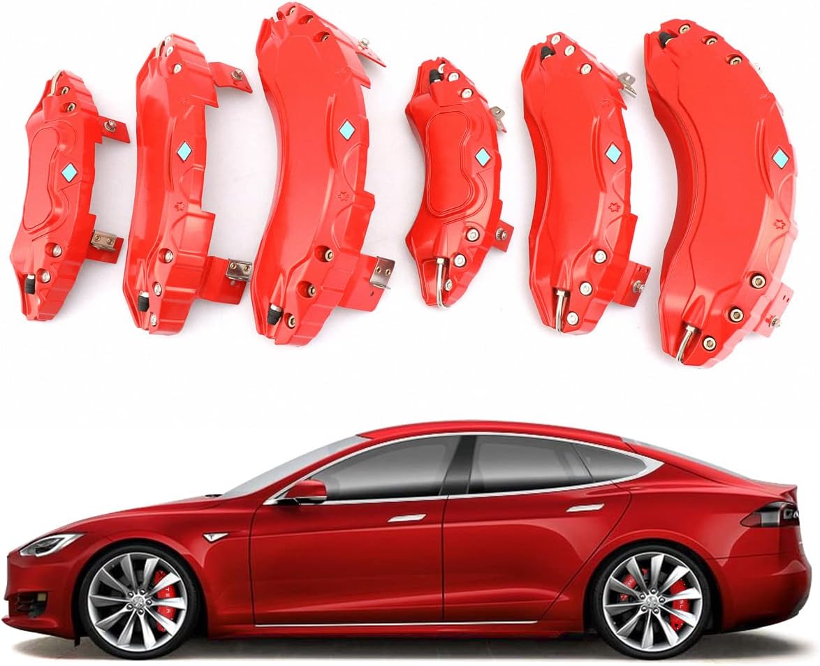 Caliper Covers for Tesla Model S/X 2012-2017, 19/20/21/22 inch, Red L9588