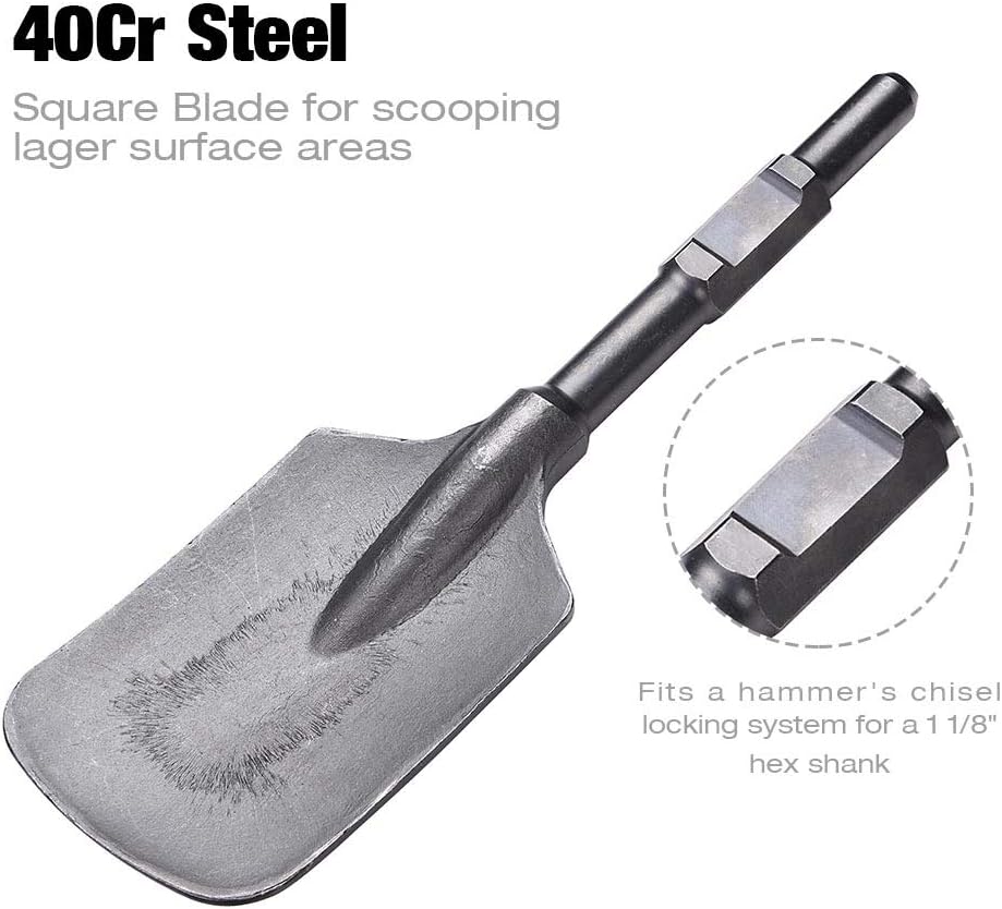 2 Pc Steel Clay Spade Chisel Bit for Demolition Jack Hammer O749