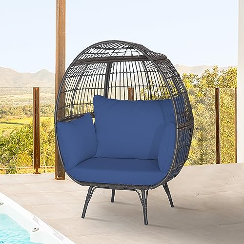 Oversized Wicker Egg Chair with 4 Cushions E4733