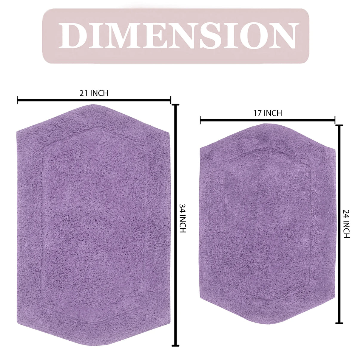 100% Cotton Tufted Non-Slip Bath Rug 2 Piece Set R569548