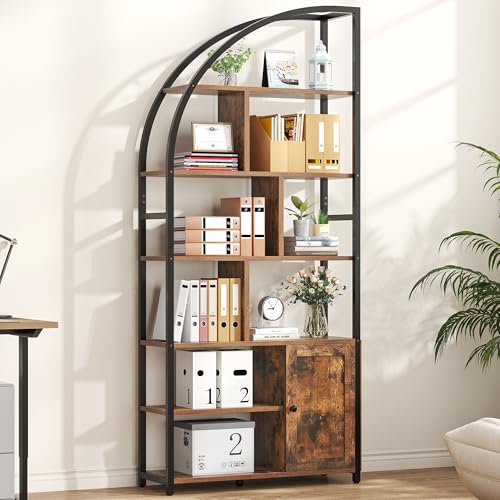 71.1" Tall 6-Tier Bookshelf with Storage Cabinet O59355