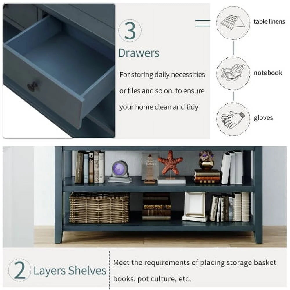 Console Table with Pine Solid Wood Frame and Legs Z262