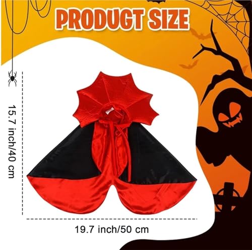 Red Black Vampire Cape Cloak Pet Cat Adjustable Cosplay Set C116373