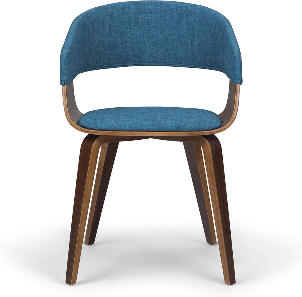 Blue Linen Look Fabric Dining Chair O422858