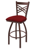 Swivel Bar Stool with Bronze Finish and Graph Ruby Seat J907112