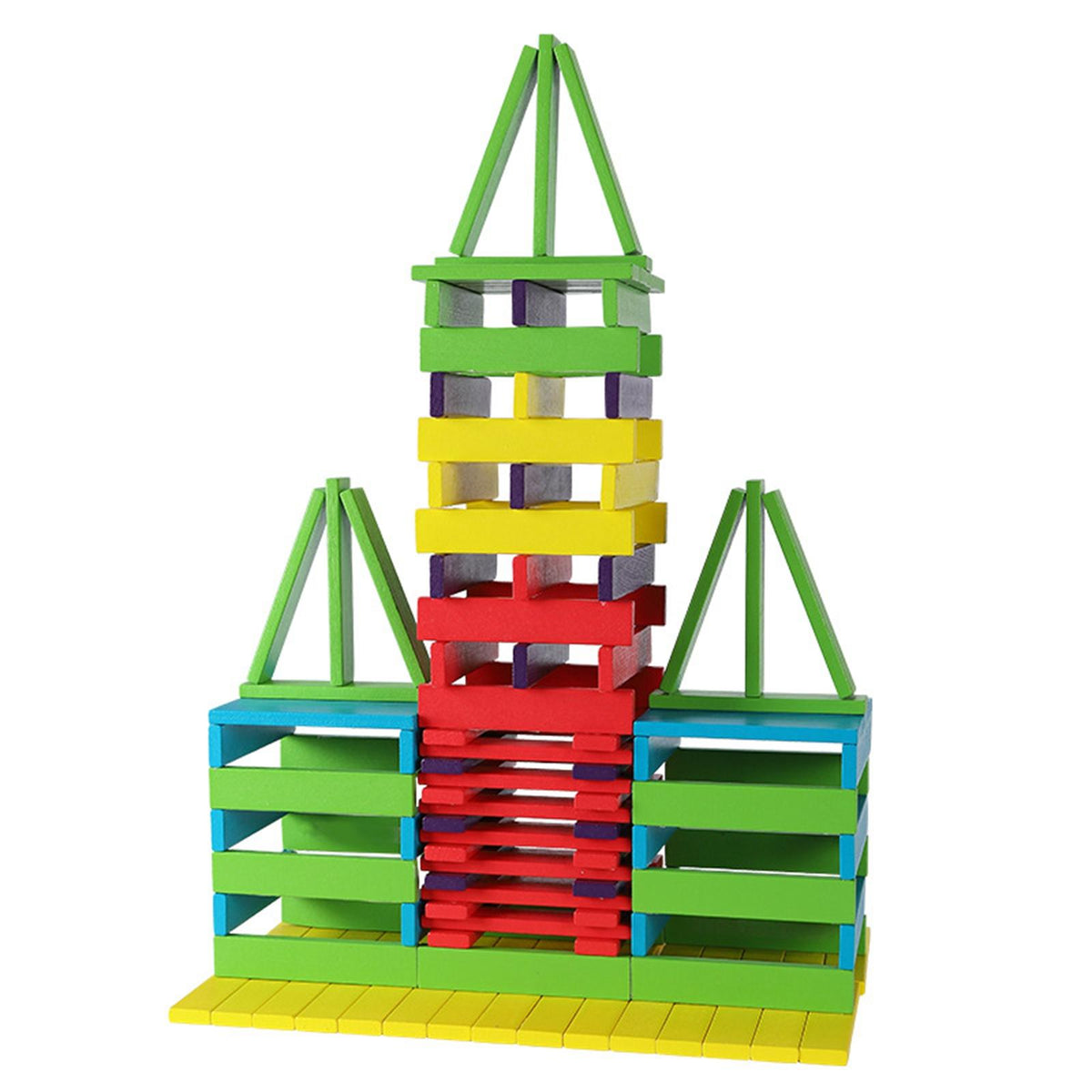 100 Pieces Wooden Blocks Stacking Game Building Kits Board Games B290432