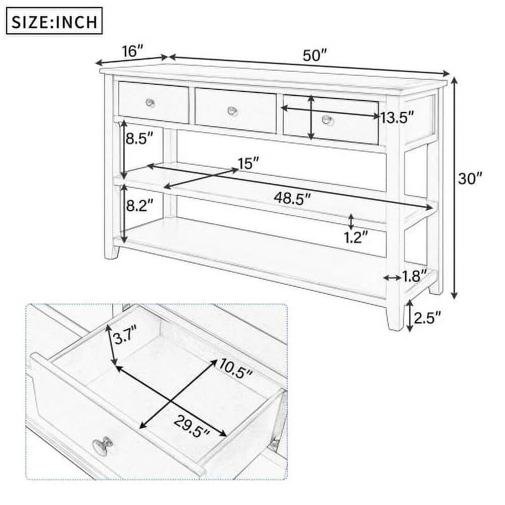 Console Table with Pine Solid Wood Frame and Legs Z262
