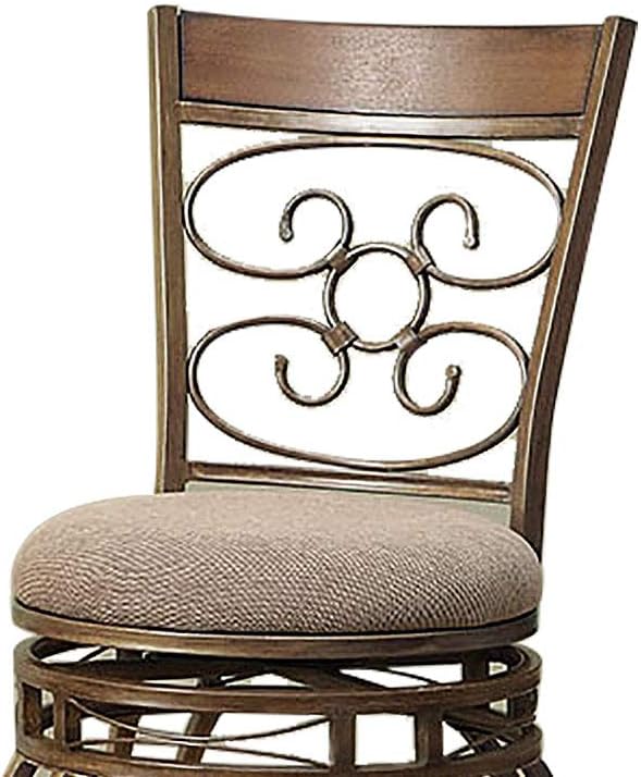 Tan Swivel Bar Stool Set of 2 D9470
