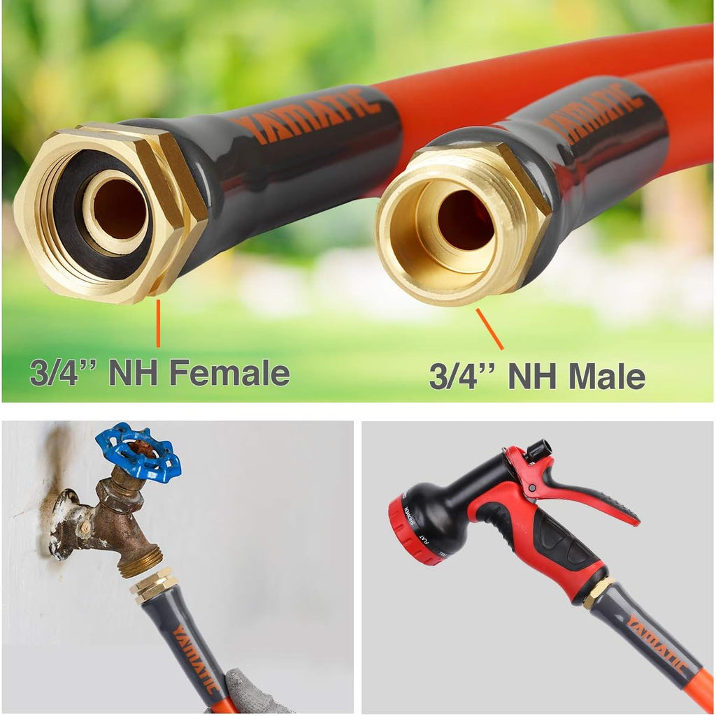 5/8 in x 50 ft Ultra Flexible Water Hose with 2 Set Quick Connect, Heavy Duty, 600 PSI B86193