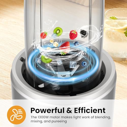1300W Portable Smoothie Blender with 2 27Oz To-Go Cups V8062
