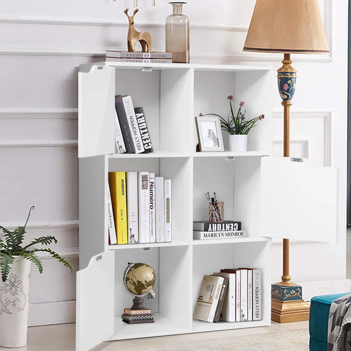 White 6-Cube Storage Organizer Cabinet D9454