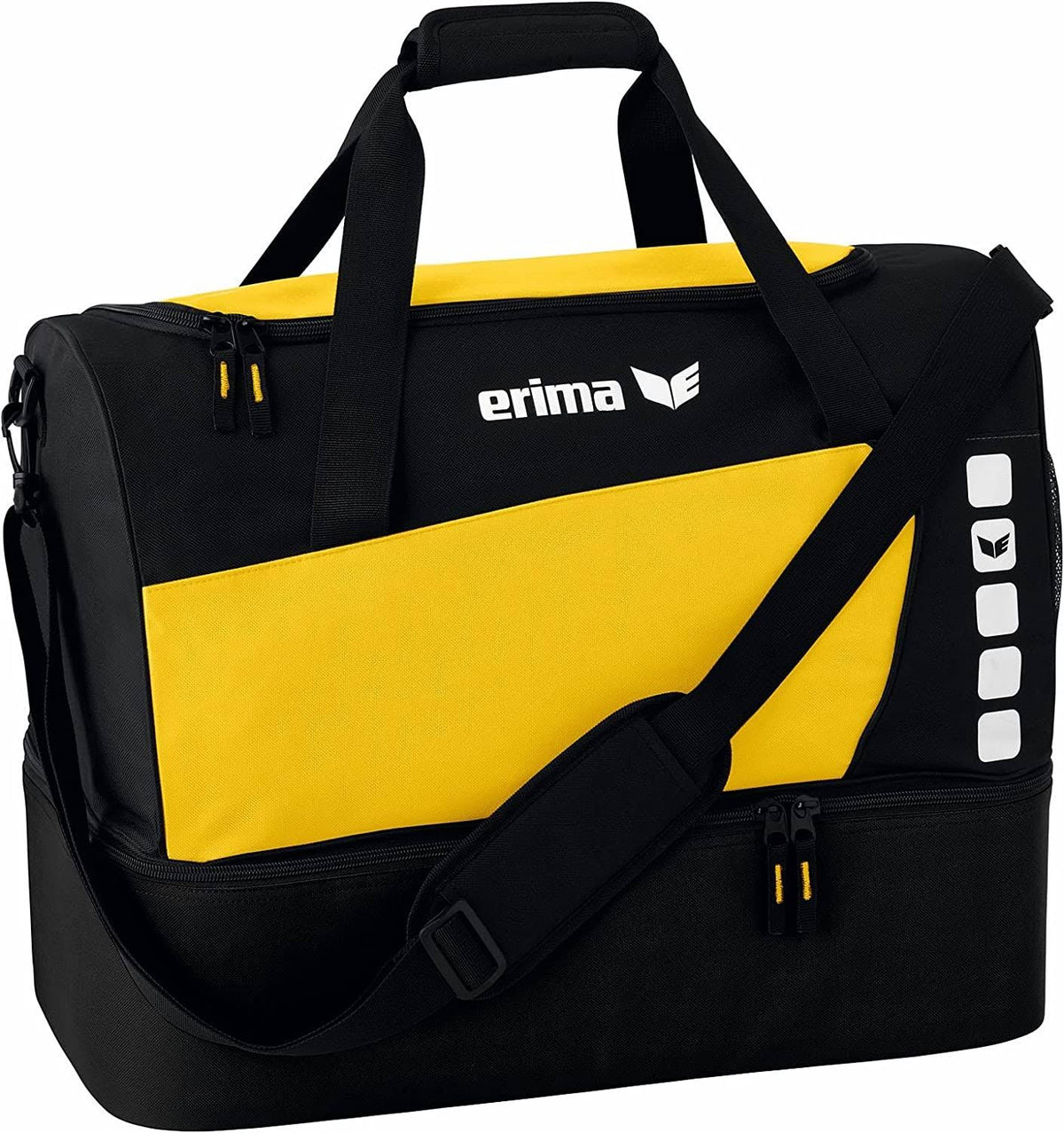 Yellow Black Sports Bag with Bottom Compartment I182