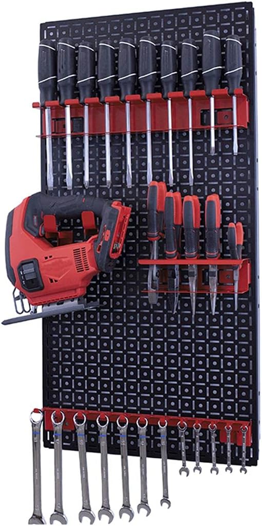 Black/Red Metal Pegboard System M869
