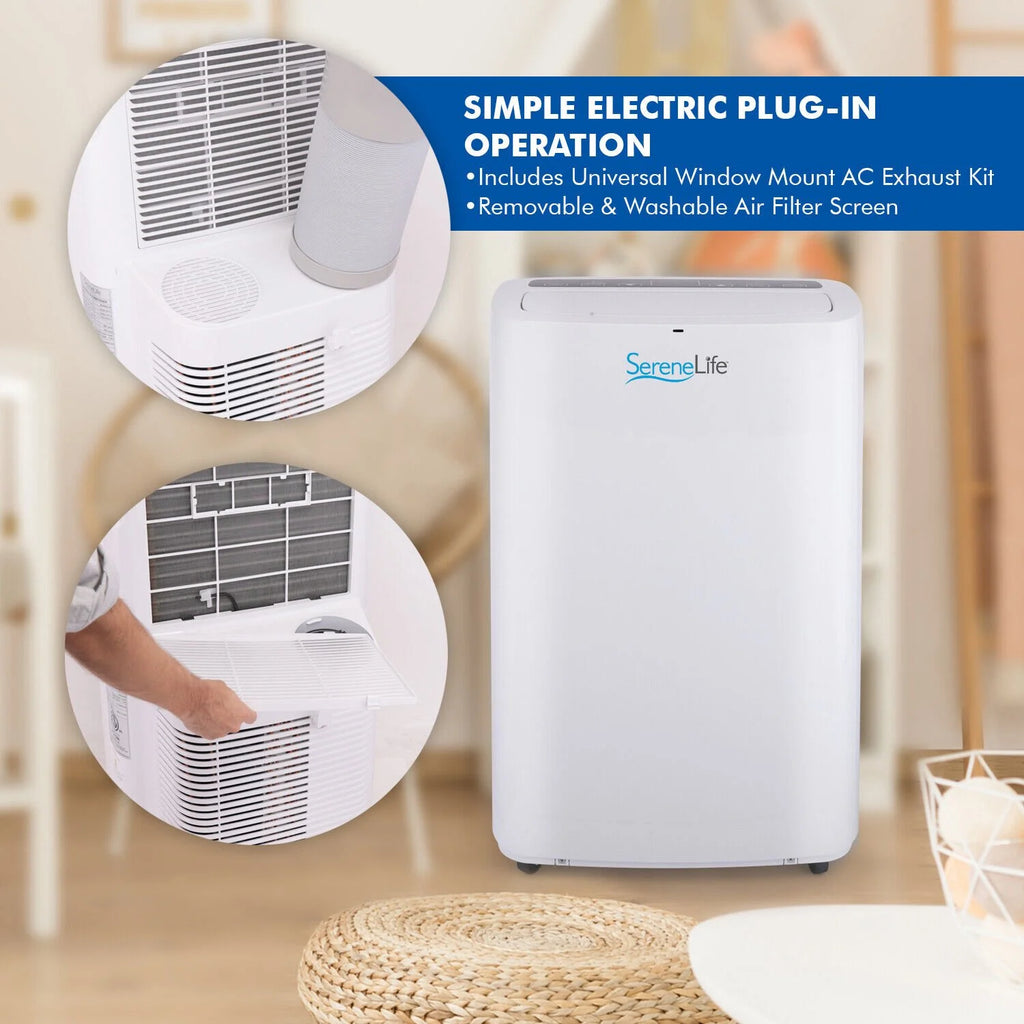 14,000 BTU White AC Cooling Unit with Dehumidifier & Fan Modes D998