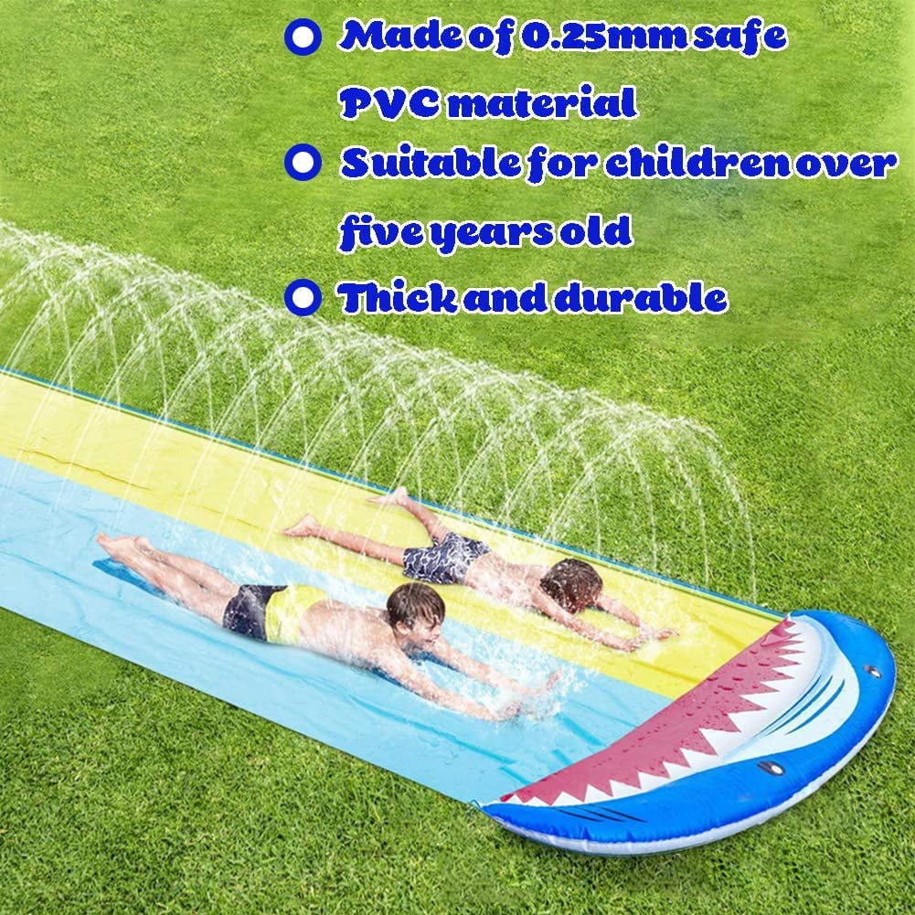 16ft Double Racing Lane Lawn Water Slide with Sprinkler T942