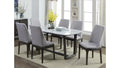 Marble Top Weathered Gray 7pcs Dining Table Set M451711