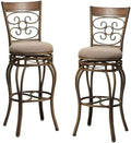 Tan Swivel Bar Stool Set of 2 D9470