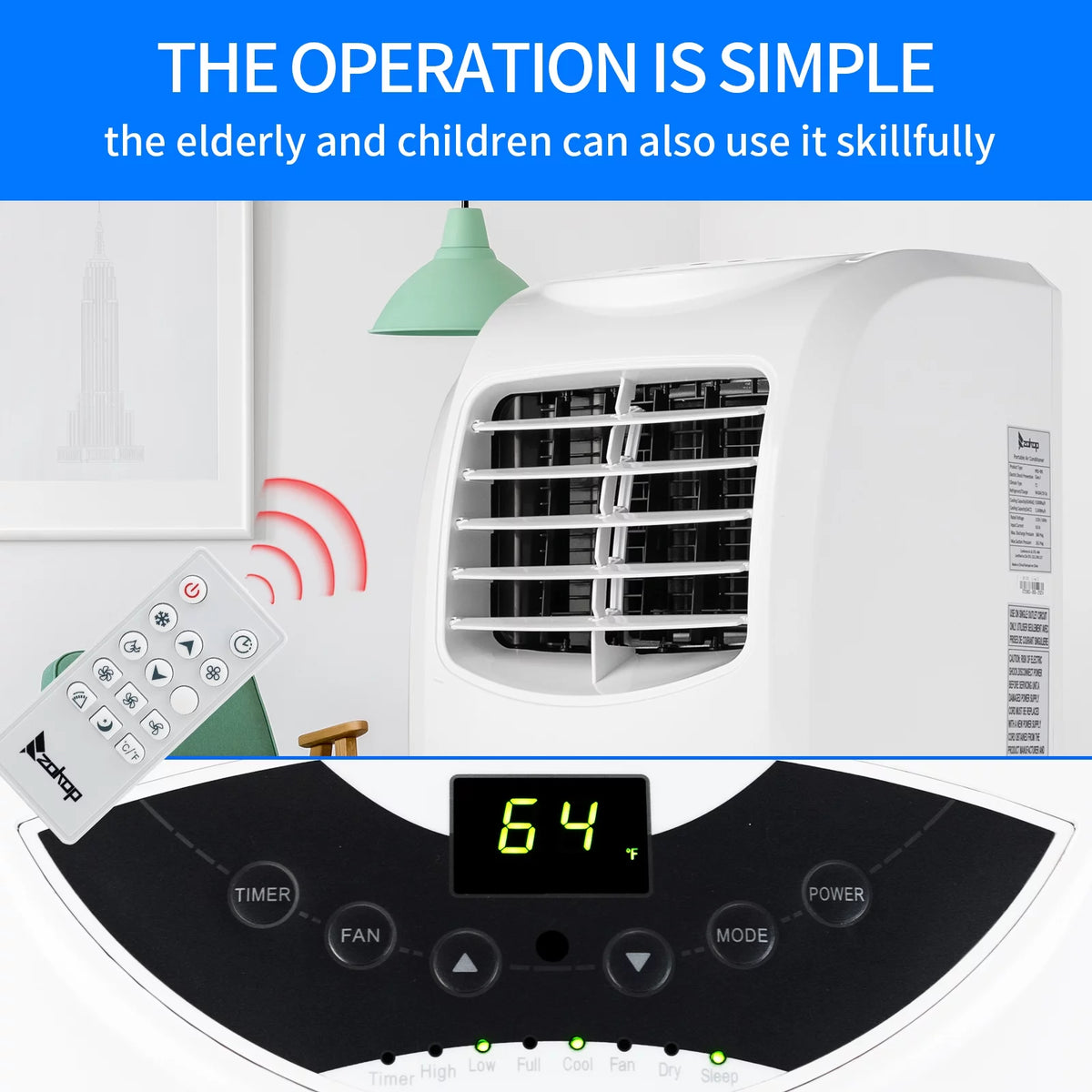 Portable Air Conditioner, 8,000 BTU, White T10933