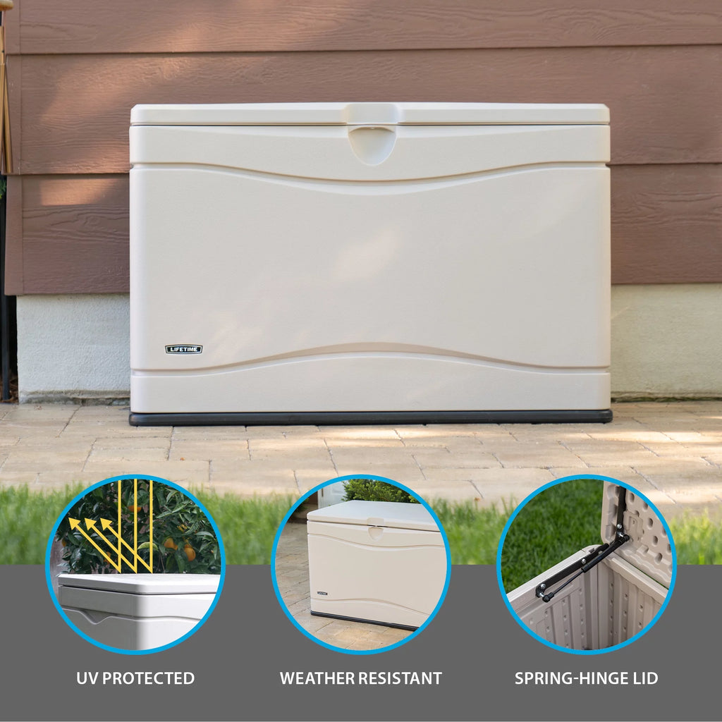80 Gallon Beige Plastic Deck Box X34473